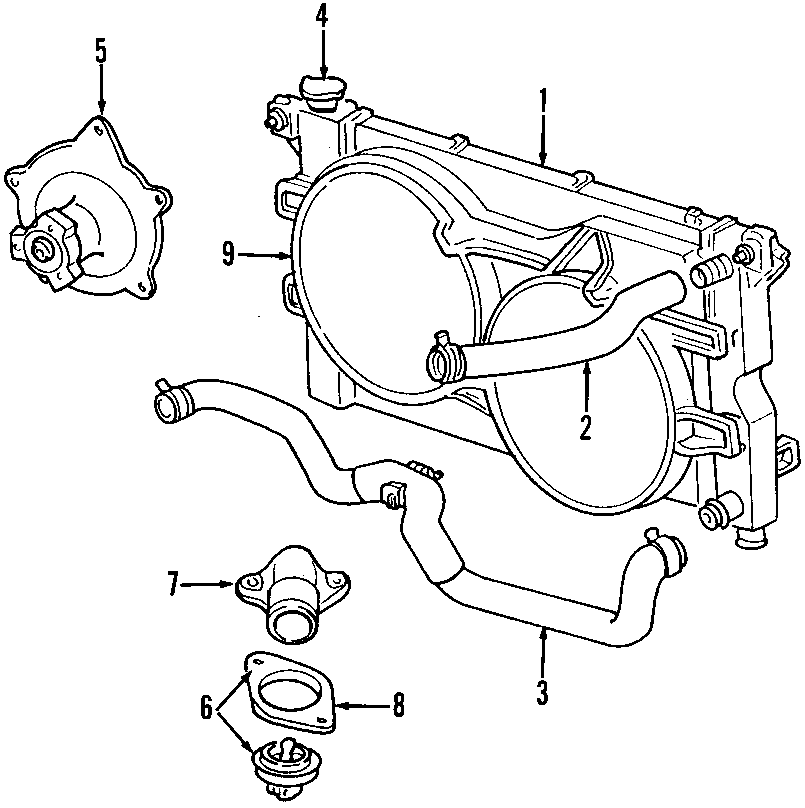 Dodge Caravan Radiator Coolant Hose (Upper, Lower). 3.3 & 3.8 LITER