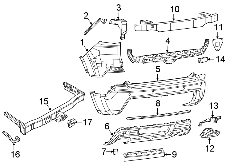 jeep Cherokee Bumper Cover (Rear, Lower). W/O TOW HOOK, w/o painted, w